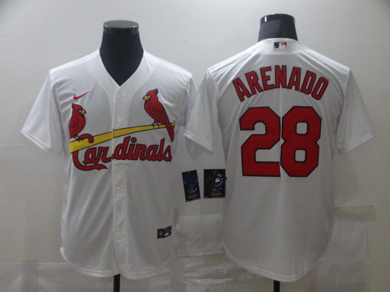 Men St.Louis Cardinals #28 Arenado White Game Nike MLB Jerseys